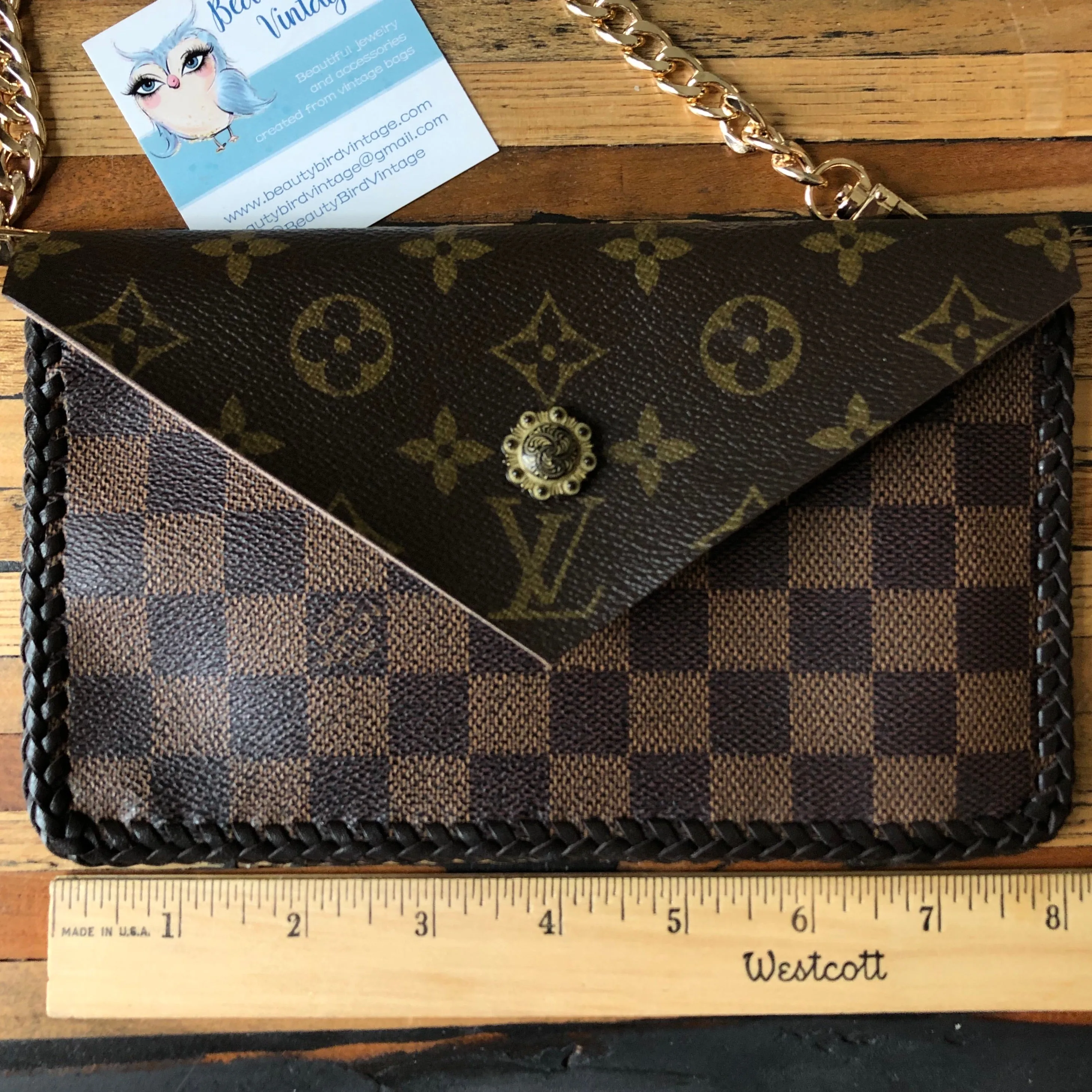 The Wren - Damier/Monogram Mix Vintage Wristlet/Crossbody/Clutch