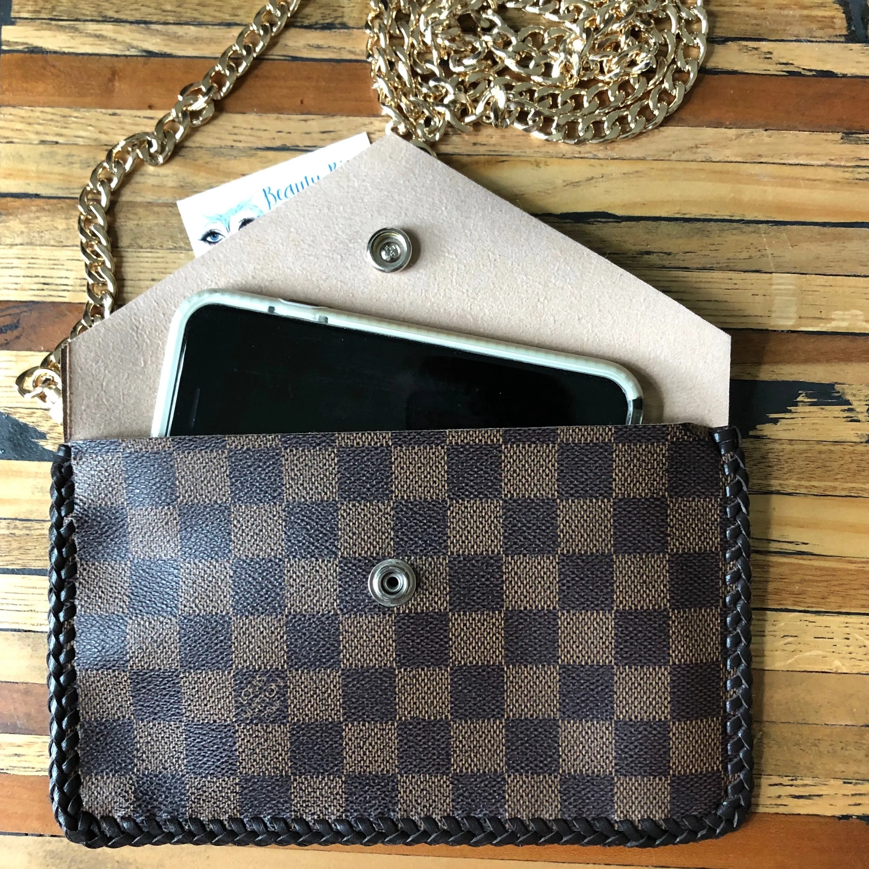 The Wren - Damier/Monogram Mix Vintage Wristlet/Crossbody/Clutch